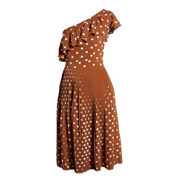 English Factory Polka Dot One Shoulder Ruffle Dres - Picture 4 of 4